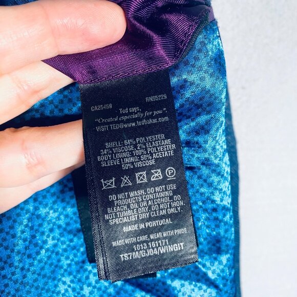 Ted Baker London Blazer Mens 42R Blue Stretch Softshell Sport Coat Jacket - Picture 8 of 15